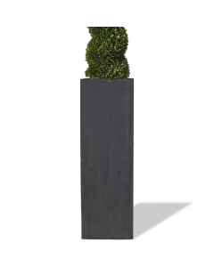 Garden Wood Square Box H-15" Planter with Zinc Metal Liner Vase