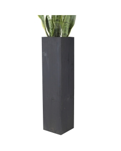 20" Garden Wood Cube Box Planter with Zinc Metal Liner Vase