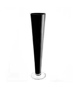 Glass Trumpet Vase Floral Centerpieces H-20" x D-4.5" Black