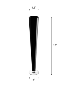 black 32" glass trumpet vase pilsner centerpiece