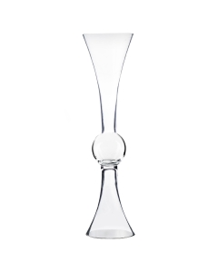 Reversible Trumpet Wedding Centerpiece Glass Clarinet Vase 36" x 9" Clear