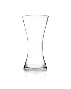 Glass Flared Rim Hour Glass Shaped Vase H-16" x D-8.75" Clear (Wholesale Pack of 4)