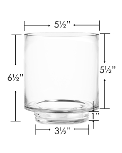 Glass Hurricane Candle Holder, Cylinder Vase 