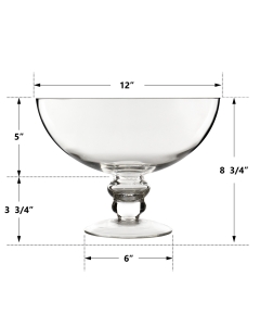 glass footed compote bowl vase