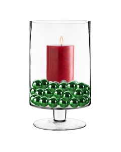 Contemporary Short Stem Glass Candle Holder H-13.5" x D-8" Clear (Wholesale Pack of 4)