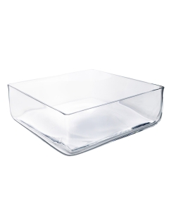 Square Shaped Glass Vase 12" x 12" x 4" Clear