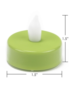 1.5" Flameless Green LED Tealight Candles 