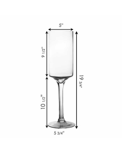 Glass Long Stem Contemporary Pillar Candle Holder H-20" x D-5" (Wholesale Pack of 6)