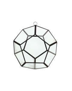 6" Hanging Hydroponic Glass Geometric Dodecahedron Terrarium Candle Holders 