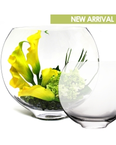 Glass Moon Shape Oval Vases Centerpieces, 4 Different Sizes to Choose