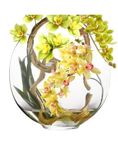 glass moonshape oval vase