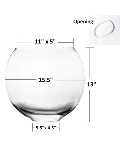 glass moonshape oval vase