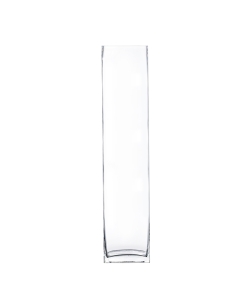 24" x 4.75" x 4.75" Clear Glass Square Vase