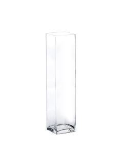 Square Glass Vase Floral Centerpiece 24" x 4.75" x 4.75" Clear