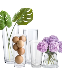 Tapered Glass Vase. H-5'', 8'', 10'', 12'' and 13.75'' 