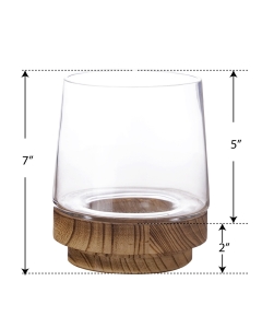8" Taper Up Terrarium Vase with Wood Base