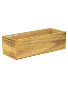Rectangle Planter Unfinished Wood Box with Plastic Liner 4" x 13" x 5"