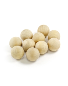 1.5" Natural Unfinished Round Hard Wood Craft Balls 
