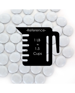Large White Glass Beads, Flat Gemstone Vase Filler For Home Decor, 1.25" (Wholesale 28 lbs and 40 lbs/Case)-28 lbs