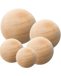 Natural Round Unfinished Wood Ball, Multiple Sizes