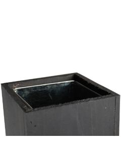 15" x 5" x 5" Dark Brown Wood Square Planter Boxes with Zinc Liners