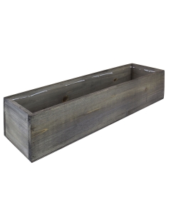 Rectangle Planter Wood Box with Plastic Liner 4" x 17" x 5"