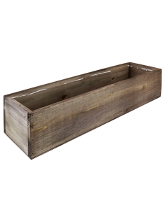 Rectangle Planter Wood Box with Plastic Liner 4" x 17" x 5"