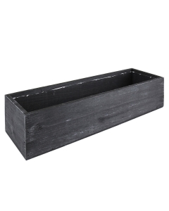 Rectangle Black Planter Wood Box with Plastic Liner 4" x 17" x 5"