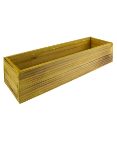 Rectangle Unfinished Planter Wood Box with Plastic Liner 4" x 17" x 5"