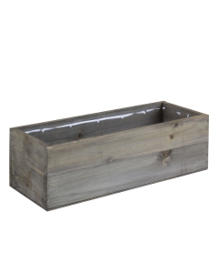 Rectangle Rustic Gray Planter Wood Box with Plastic Liner 4" x 13" x 5"