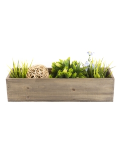 Wood Window Box Planters with Removable Plastic Liner 