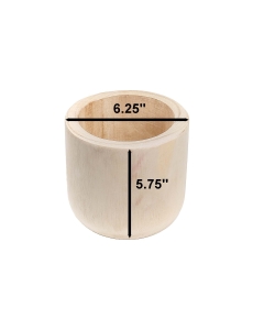 Natural Cylinder Wood Planter – D: 6", H: 5'' (Pack of 12)