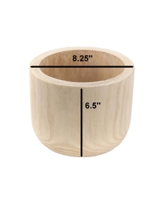 Natural Cylinder Wood Planter – D: 8", H: 6.5'' (Pack of 6)