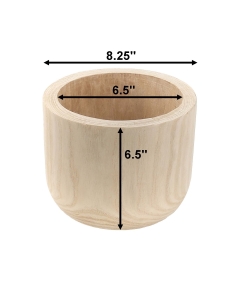 Natural Cylinder Wood Planter – D: 8", H: 6.5'' (Pack of 6)