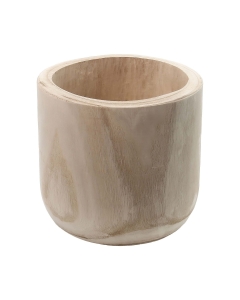 Natural Cylinder Wood Planter – D: 11", H: 10.75'' (Pack of 4)
