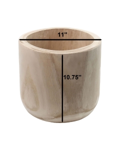 Natural Cylinder Wood Planter – D: 11", H: 10.75'' (Pack of 4)