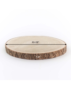 big wood slice with bark