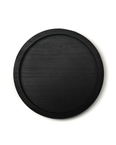 Round Wood Tray for Candles & Decoration – 13-Inch Black DIY Display Tray. Pack of 10