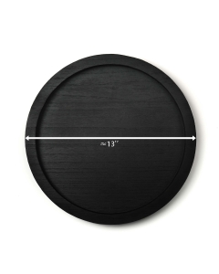 Round Wood Tray for Candles & Decoration – 13-Inch Black DIY Display Tray. Pack of 10