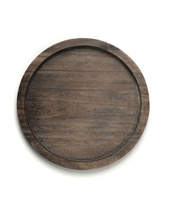 Round Wood Tray for Candles & Decoration – 13-Inch Brown DIY Display Tray. Pack of 10