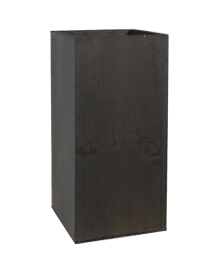 10" Garden Wood Cube Box Planter with Zinc Metal Liner Vase