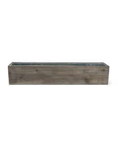 H-4" Open 28"x4" Rectangle Wood Planter Box with Zinc Liner