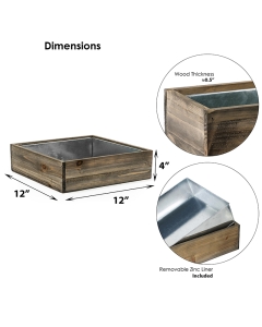 wood square planter box