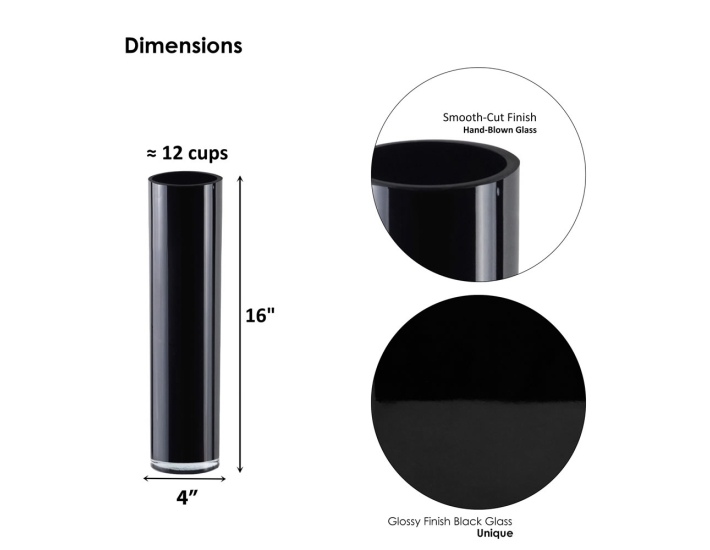glass black cylinder vases wholesale