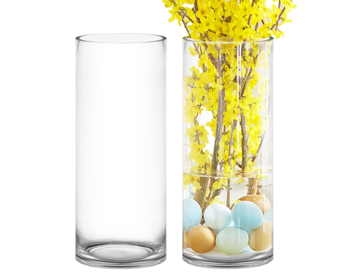 Glass Cylinder Vase H-24" x D-10" Clear (Wholesale Pack of 2)