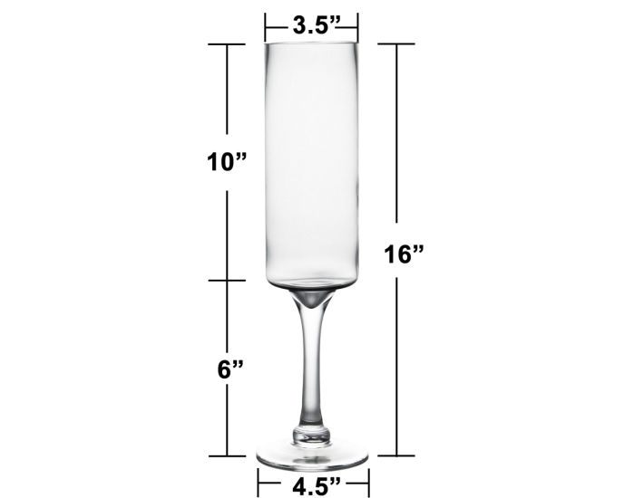 Glass Long Stem Contemporary Pillar Candle Holder H-16" x D-3.5" Clear (Wholesale Pack of 6)