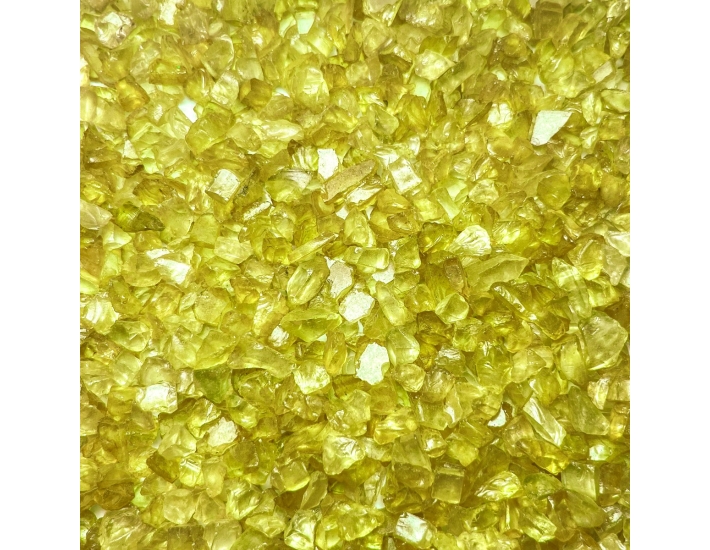 Yellow Crushed Glass Gravel Vase Filler, Approx. 42 Cups/LB (Wholesale 28 LBS/Case)