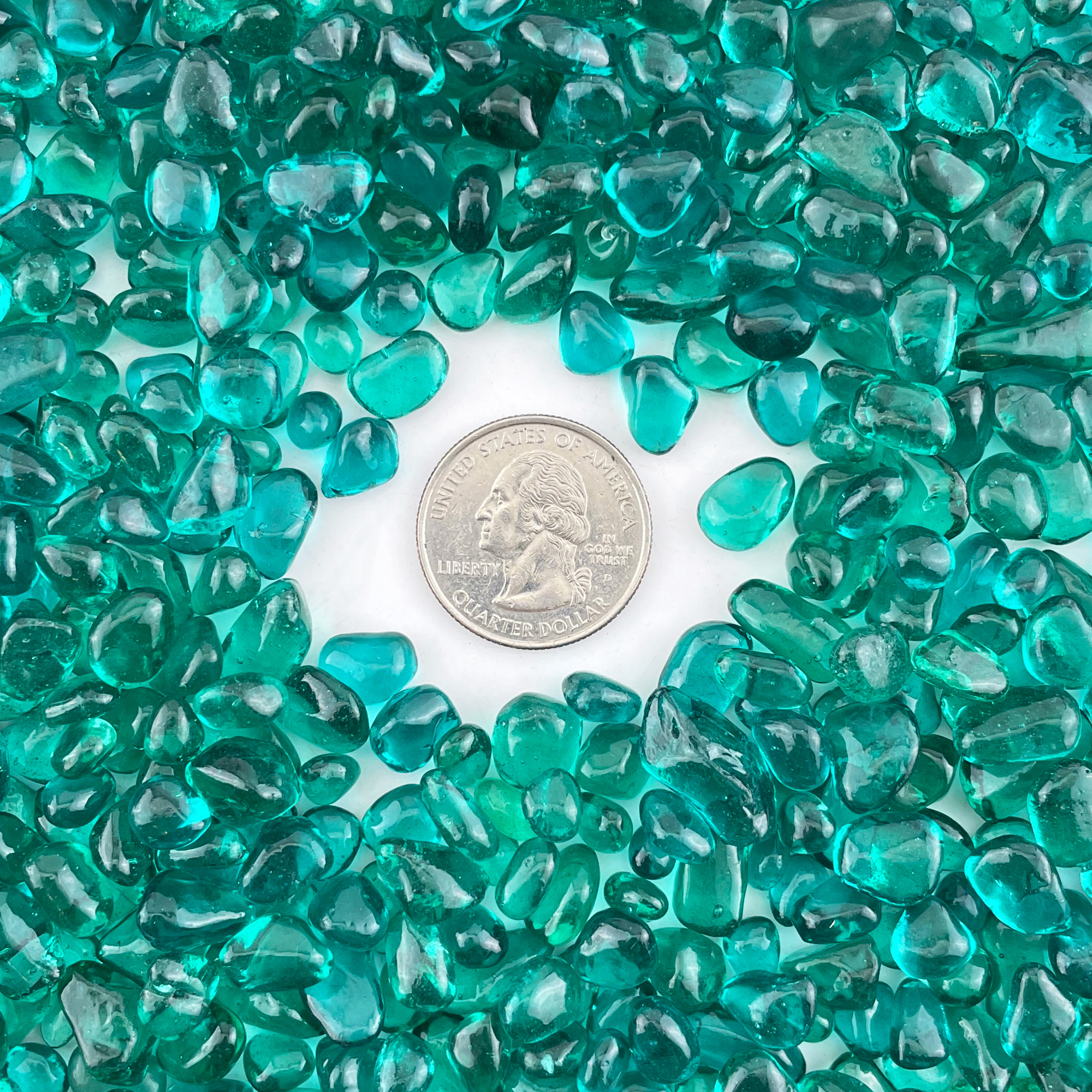 28 lbs Green Glass Round Flat Marble Beads Gemstone Vase Filler for Aquarium